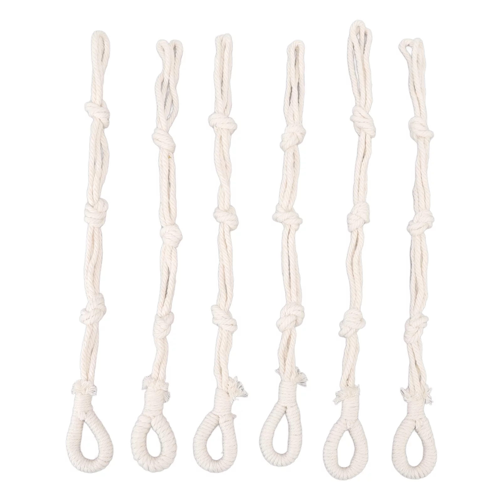 Verdant Touch Hainging Plant Pot Holder 6 Pcs Macrame Plant Hanger Braided Cotton Rope Adjustable Hanging Plant Holder for Indoor Outdoor