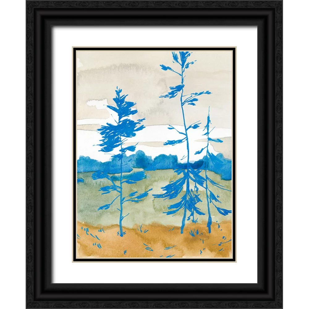 Green, Jacob 12x14 Black Ornate Wood Framed with Double Matting Museum Art Print Titled - Cerulean Spruce II