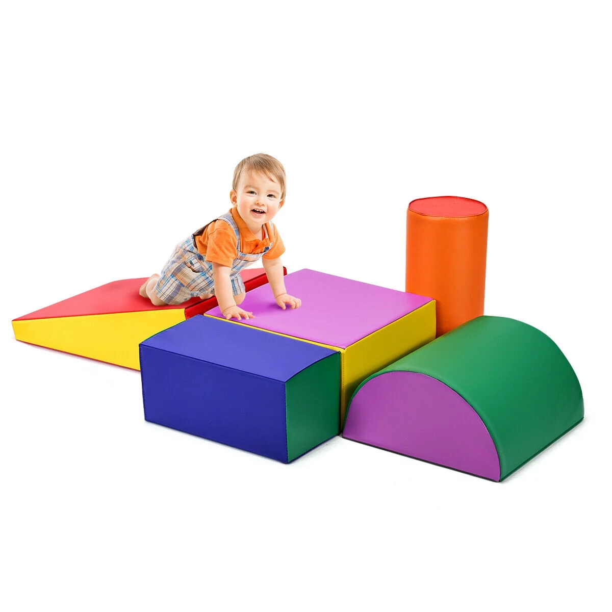 Gymax Crawl Climb Foam Shapes Playset Softzone Toy Toddler Preschoolers Kids