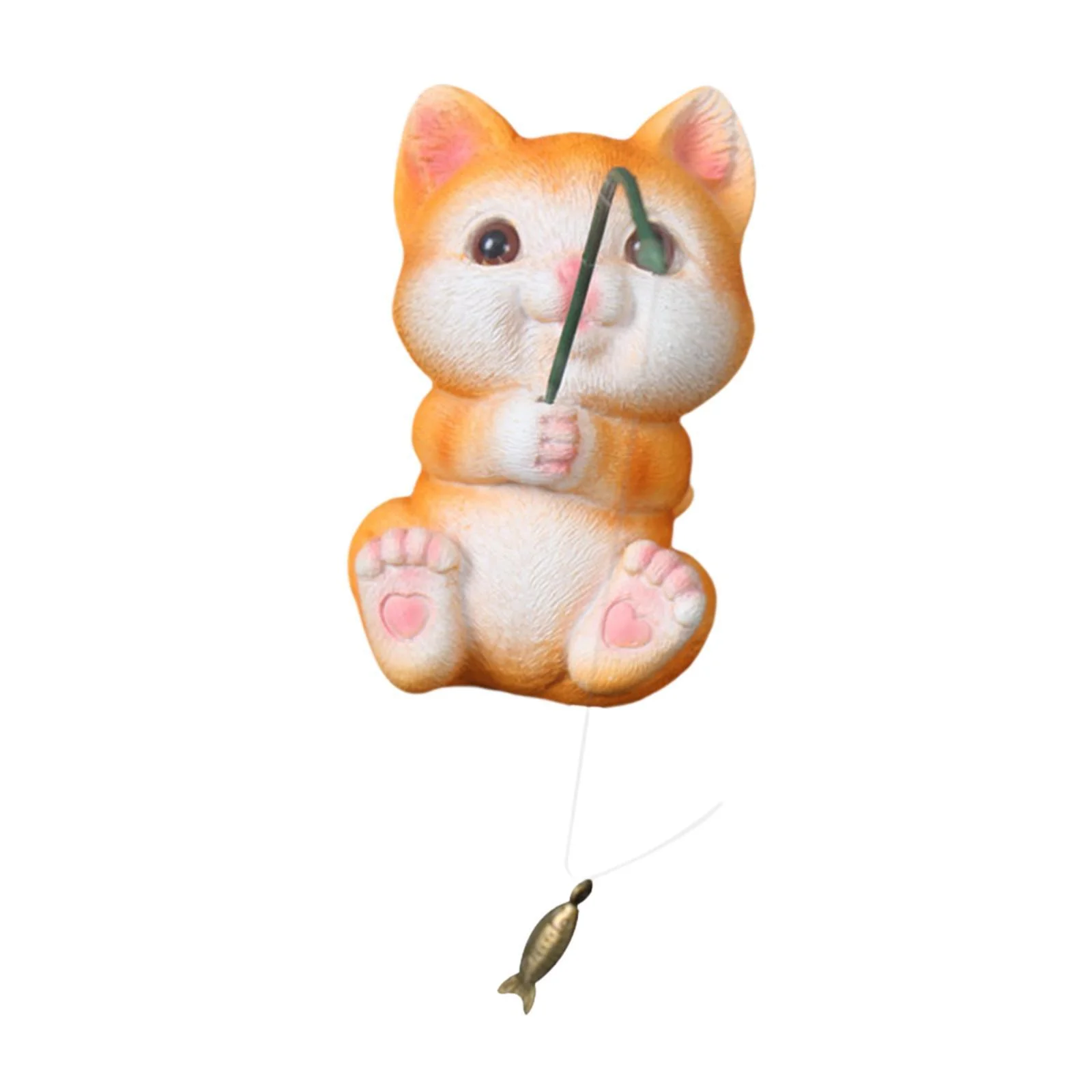 simhoa ing Cat Figurine Garden Statue Decorative Small Aquarium Decor Kitten Sculpture for Scenery Desk Side Pond