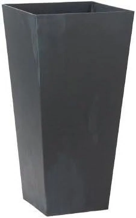 Ella Planter, Plastic, Water-Minder, Black, 10-In. Sq.