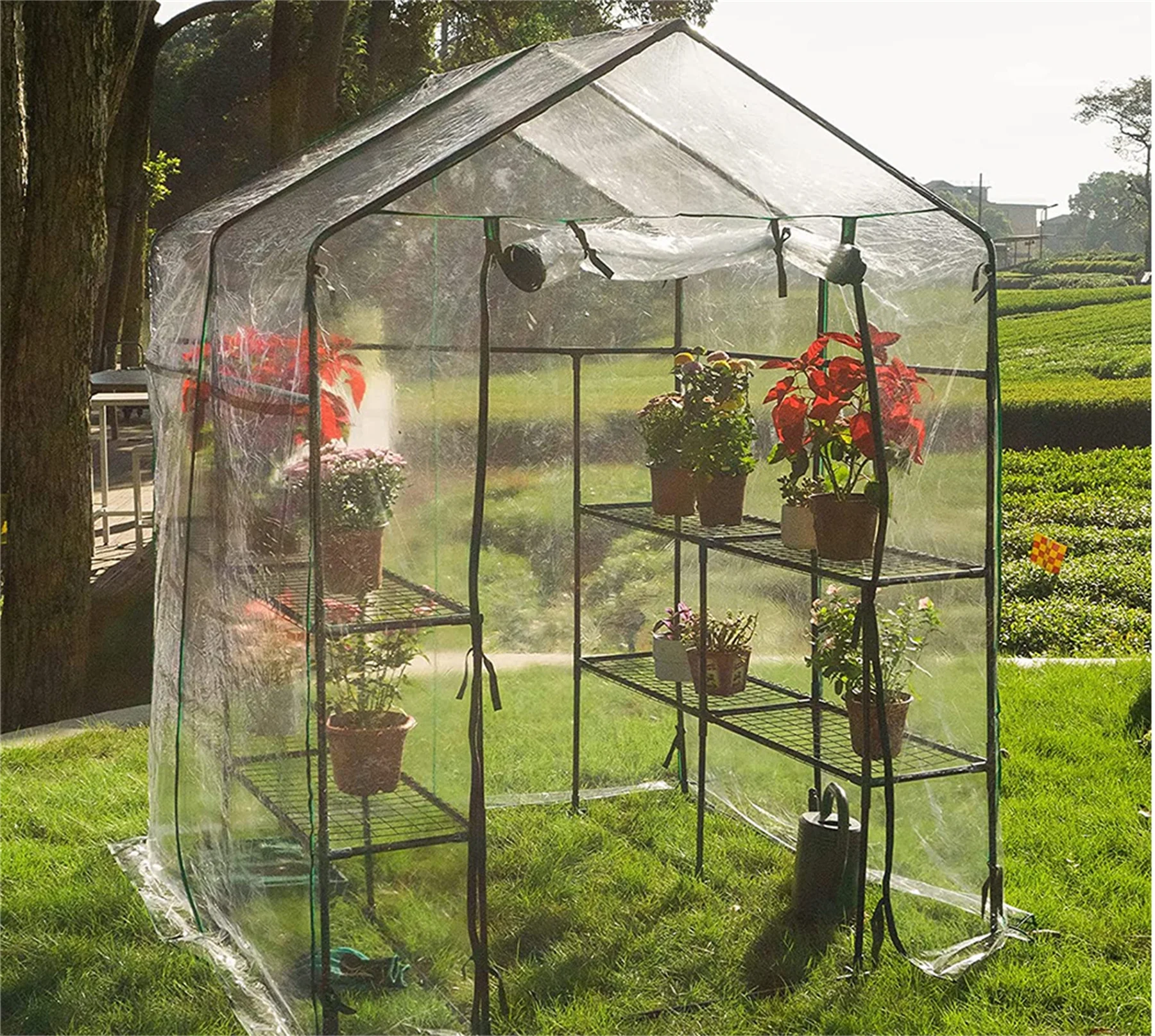 Greenhouse, Portable Green House Indoor and Outdoor, Mini Greenhouse kit with Anchors and Ropes, 3 Tiers