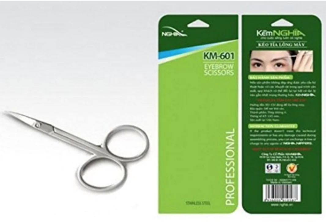 Stainless Steel Curved Facial Hair Scissor, Eyebrow Trimmer , Growing Scissor for shaving Nose and Mustache Trimming - For Men and Women