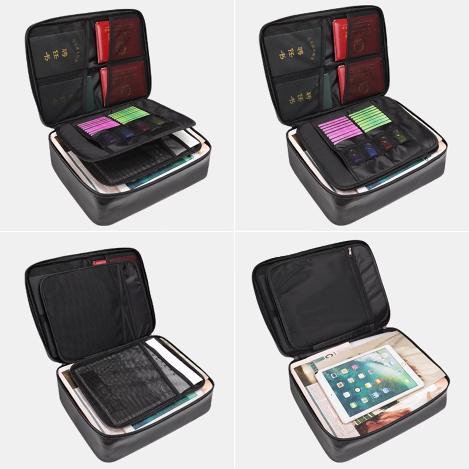 Irfora Keep Your Valuables Safe with Fireproof Storage Bag, Water Resistant Pouch for Documents and U Disk