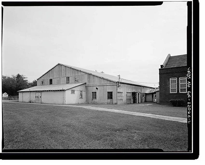 Historic Framed Print, Plains School, Gymnasium, Bond Street (opposite Paschal Street), Plains, Sumter County, GA - 2, 17-7/8