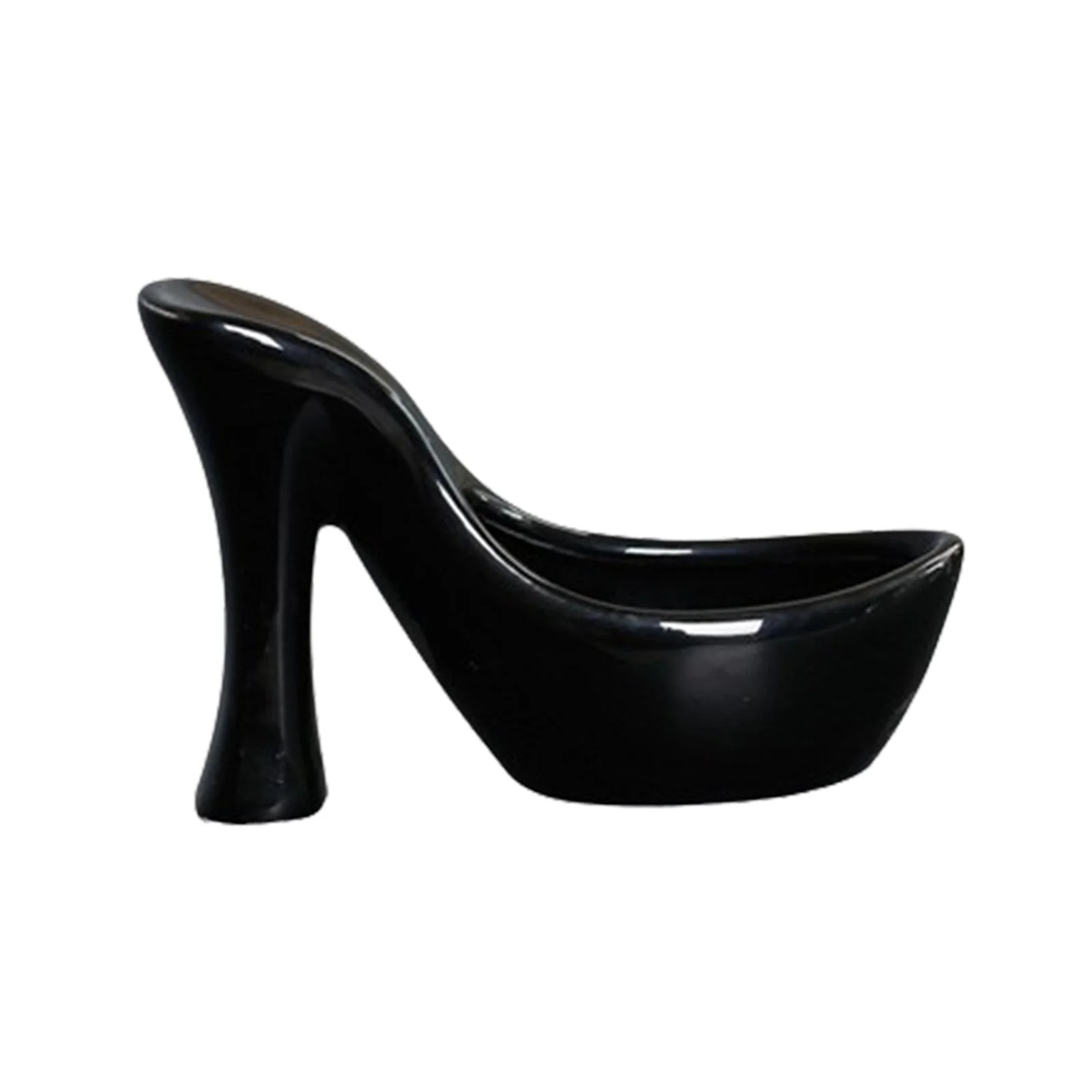 SunniMix Ceramic Flower Pot Cute Home Decor Pot for Indoor Balcony Hotel Black