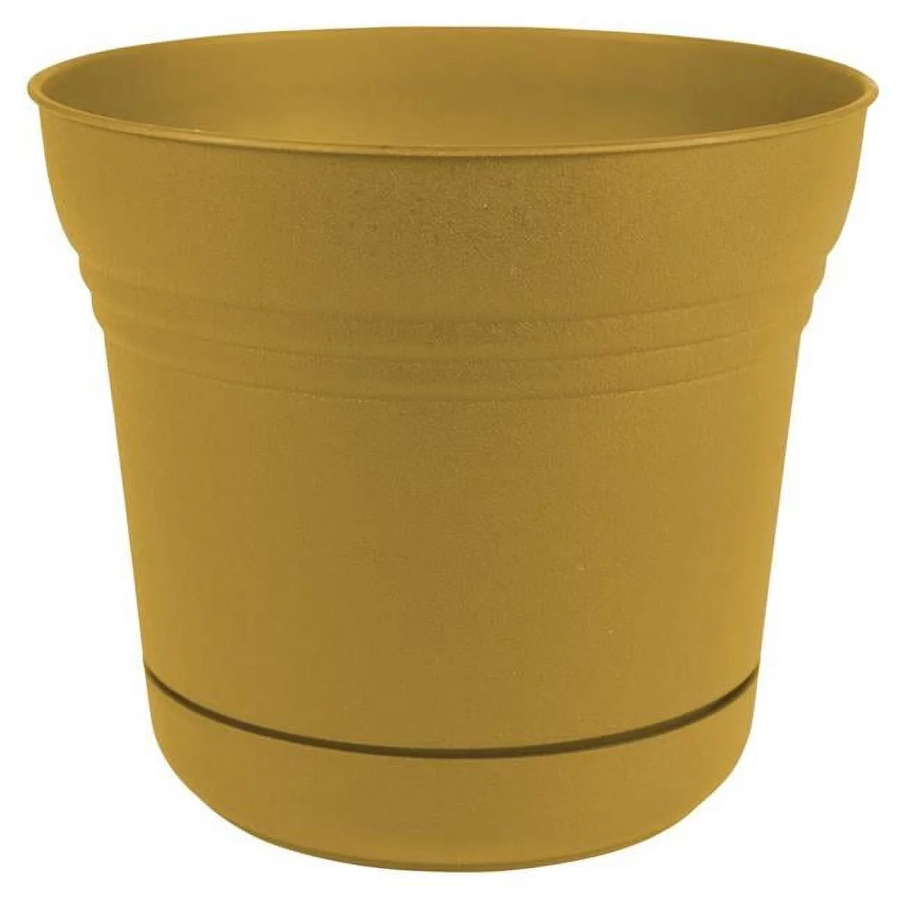 12 in. Dia. Polyresin Saturn Planter, Yellow