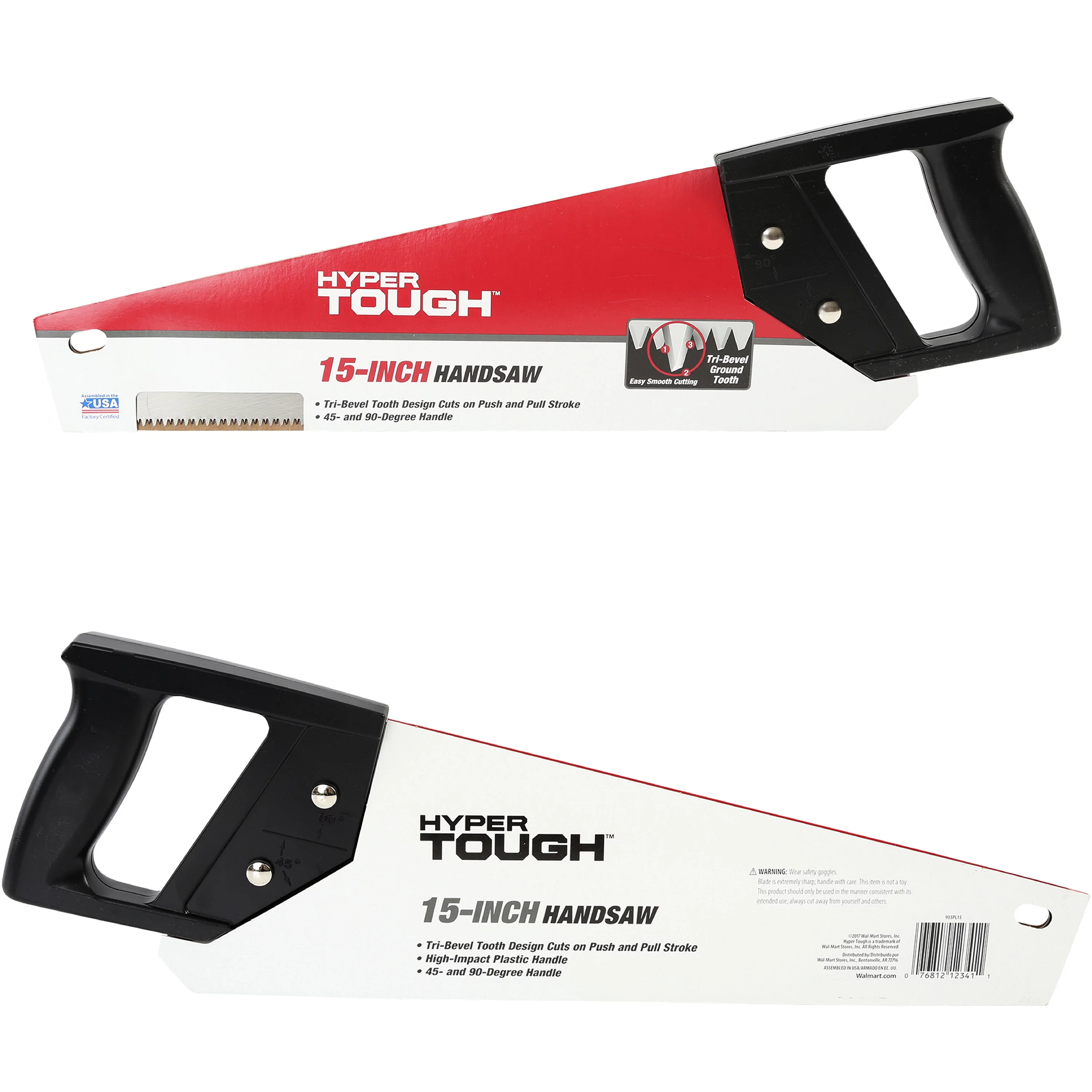 Hyper Tough 15-Inch, 8 Tooth Per-Inch Handsaw, 935PL15