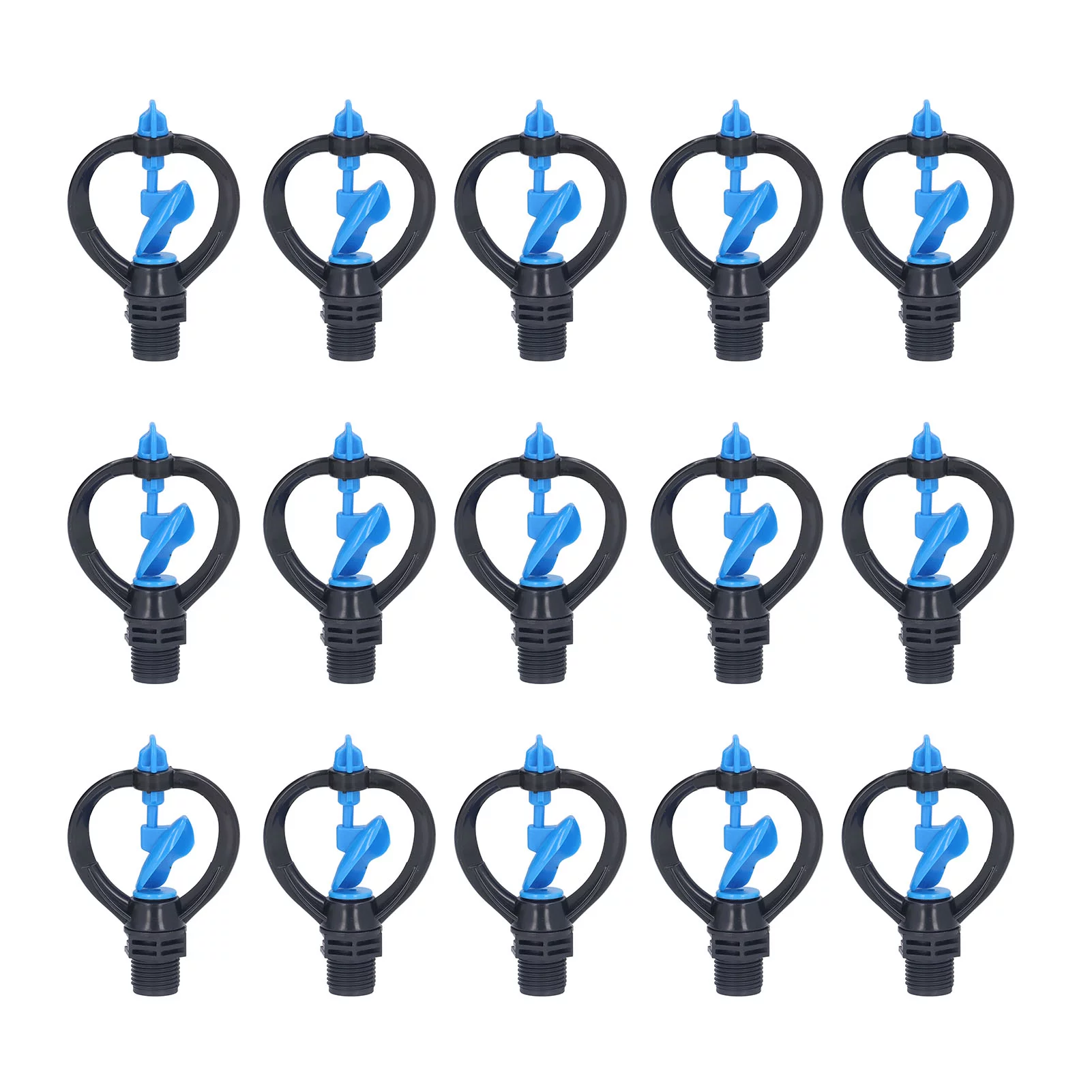 Jadeshay Lawn Sprinkler Nozzle 15Pcs G1/2 External Thread 360° Automatic Rotation Mid Range for Lawn Garden Watering Irrigation(impeller nozzle)