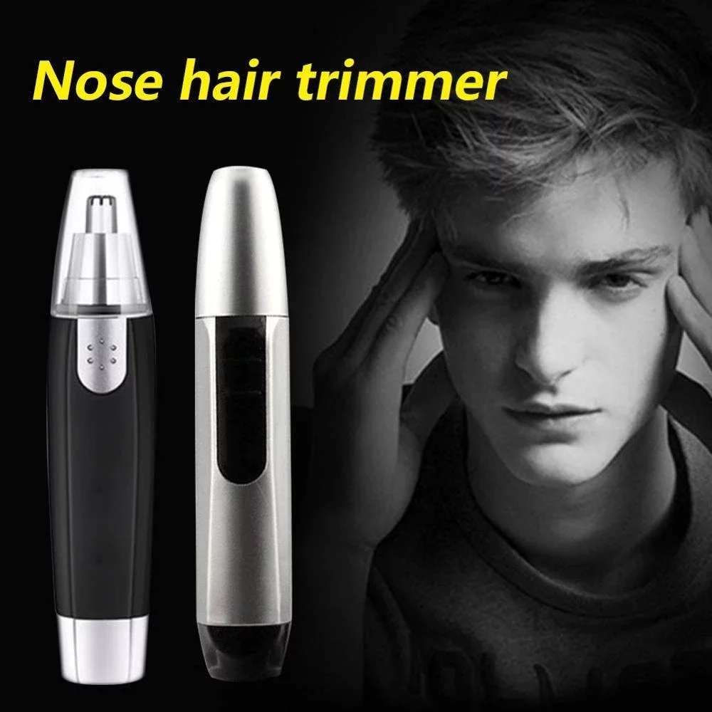 1PC Electric Nose Hair Trimmer, Professional Painless Nose And Ear Hair Trimmer For Women Men Waterproof Stainless Steel Head Dual Edge Blades Nose Hair Remover Mute Efficient Easy Cleansing