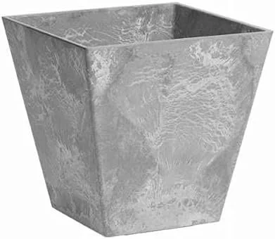 Ella Water-Minder Planter, Plastic, Gray, Indoor/Outdoor, 12-In. Sq.