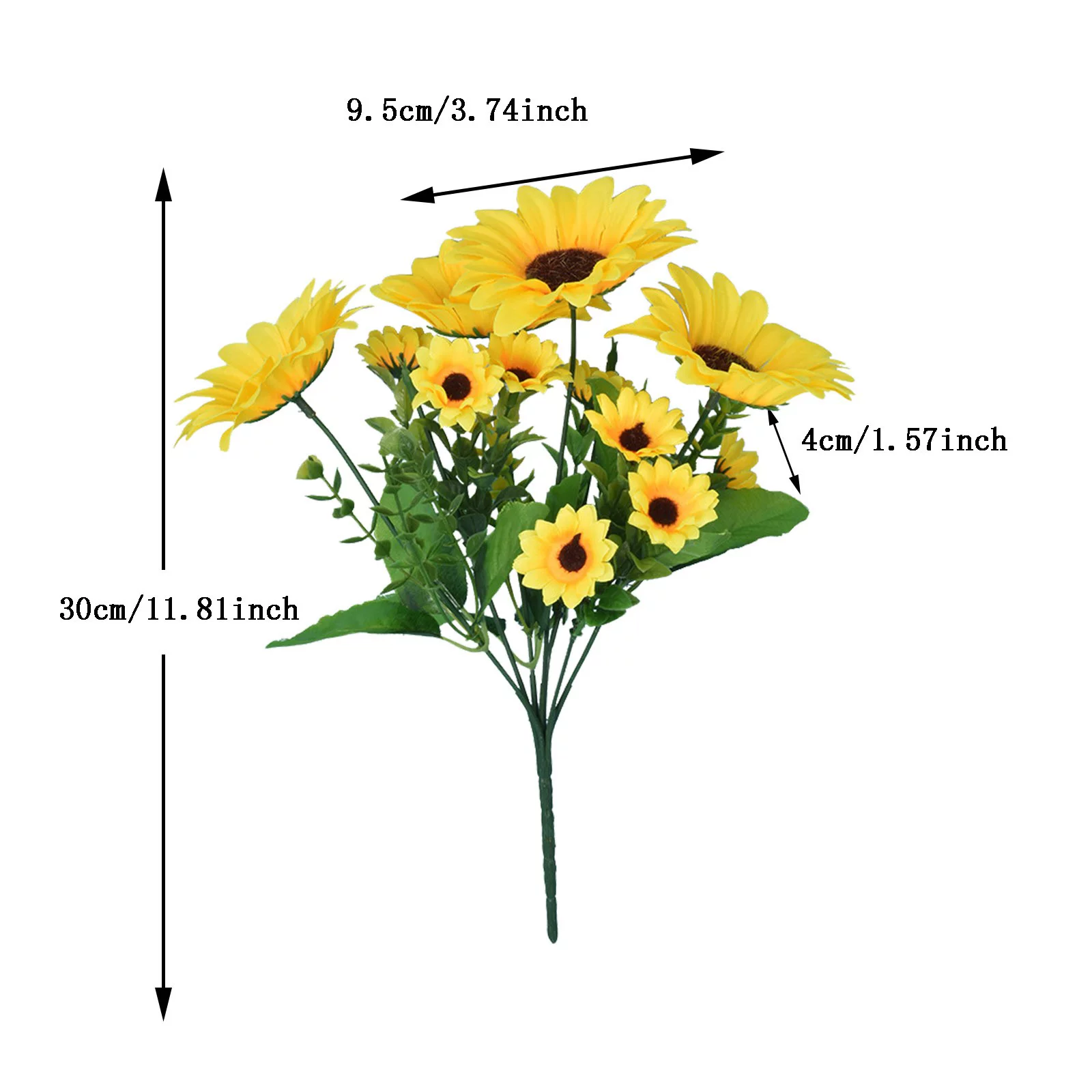 HALJEN Artificial Plants Indoor Hanging Mother Gift Sunflower Artificial Flower True Artificial Flower Home Office Wedding Decoration Arrangement Bouquet Decoration with Artificial Flowers