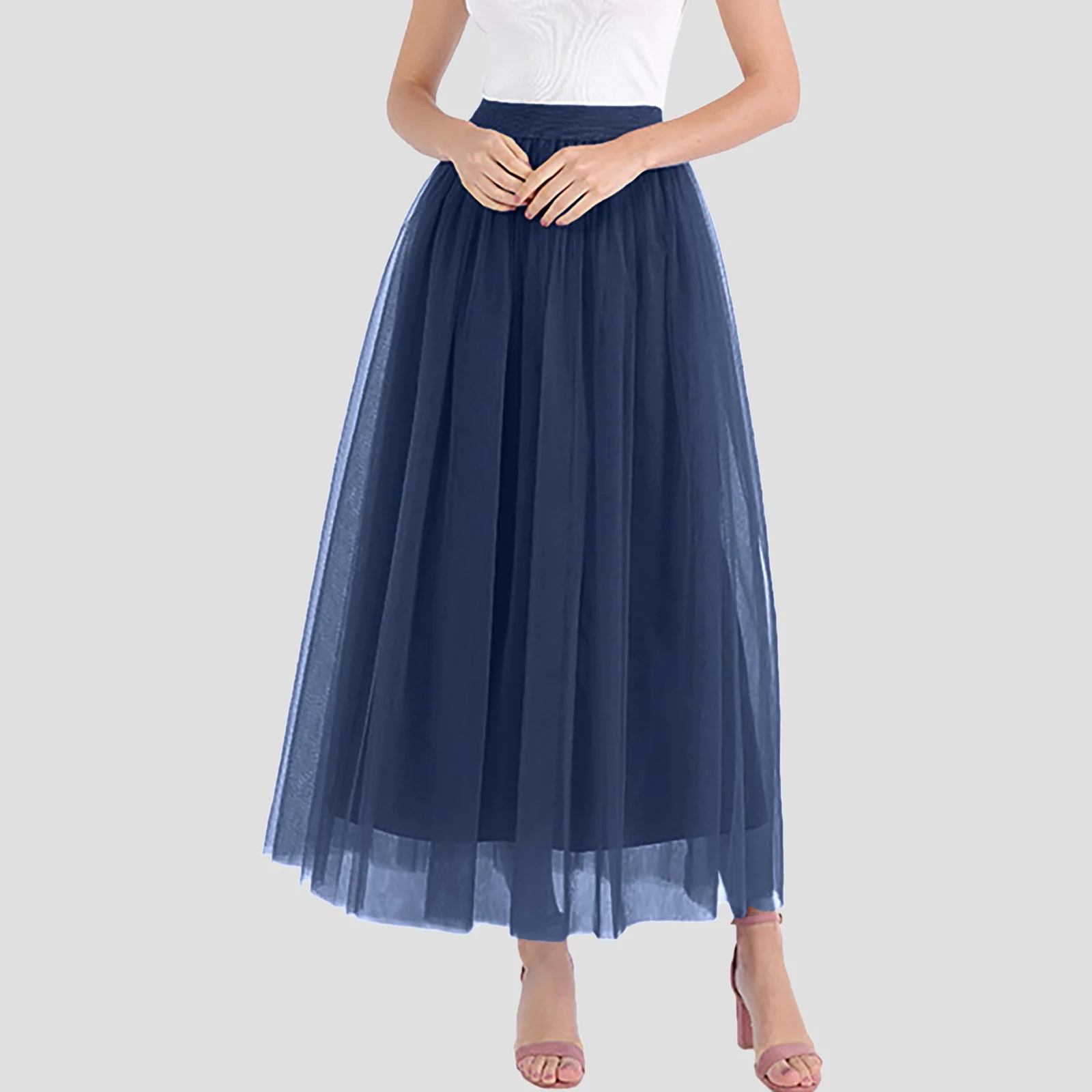 Summer Mini Skirt Tiered Layered Mesh Ballet Prom Party Tulle Tutu A Line Midi Skirt Skirt Sets For Women
