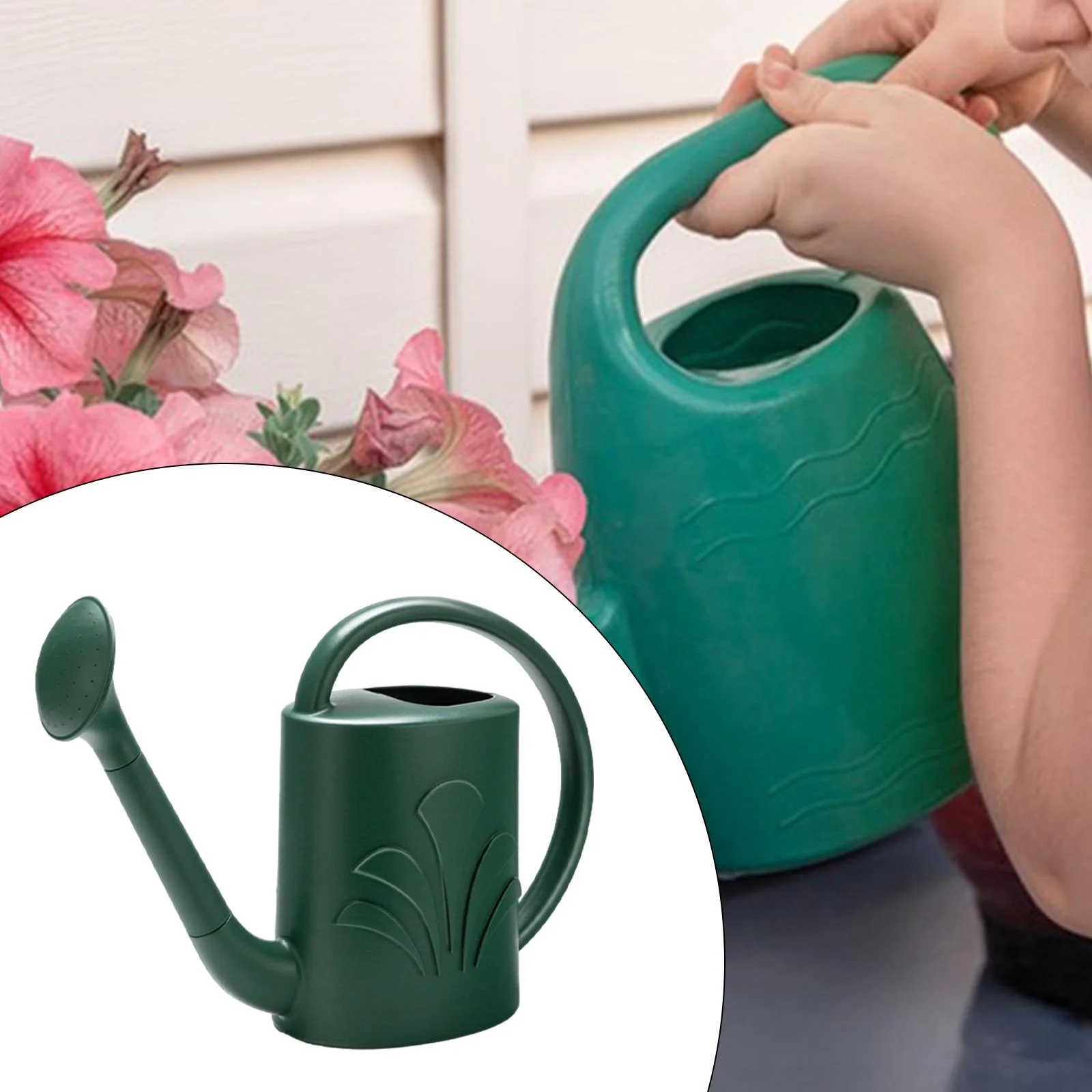 oshhnii 4L Garden Watering Can Backyard with Sprinkler Head Watering Pot Dark Green