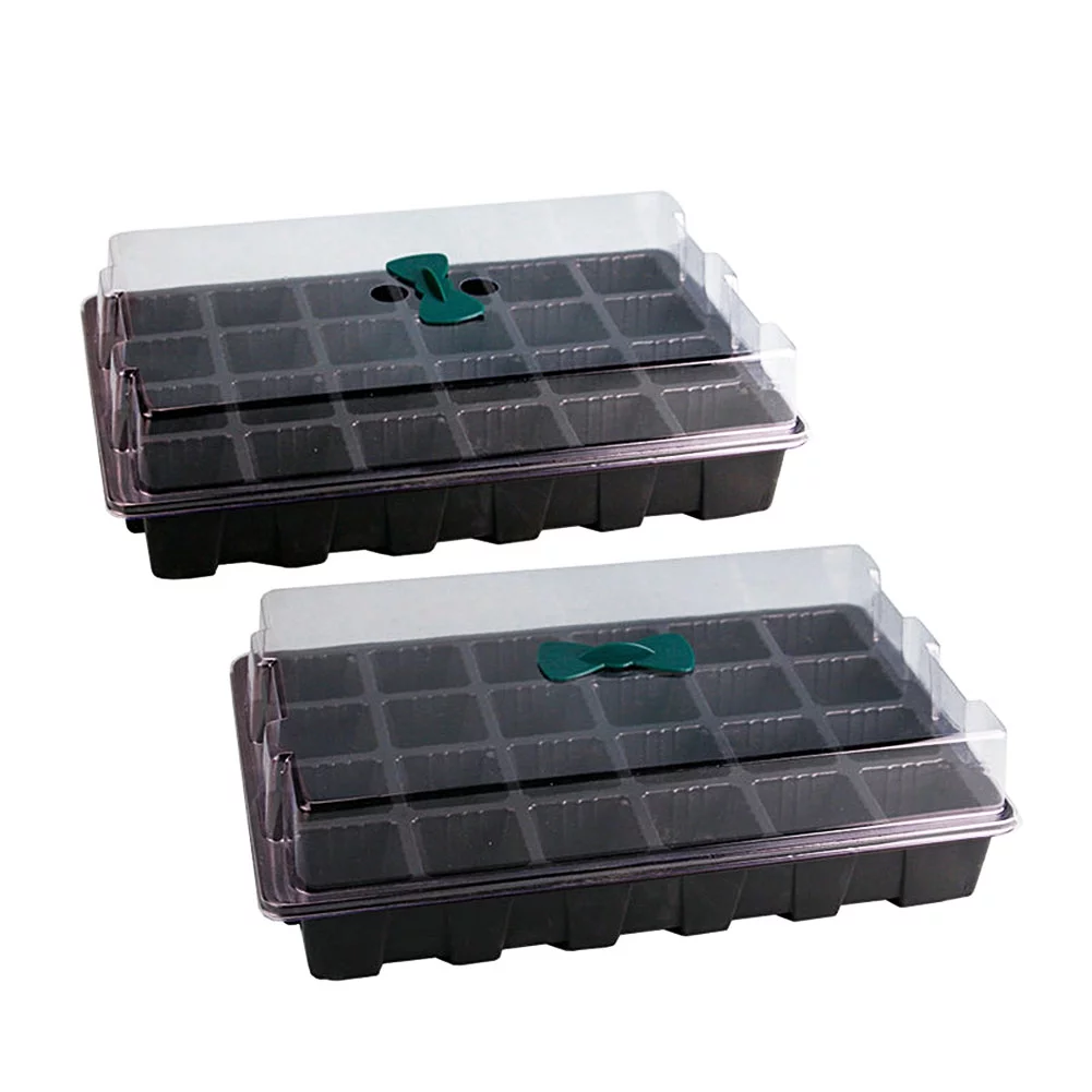 Planting Seed Tray Kit 3 Pack 24 Cells Seedling Nursery Tray Plastic Flower Garden Nursery Pot Planting Seed Tray Kit With Lid Garden Grow Box