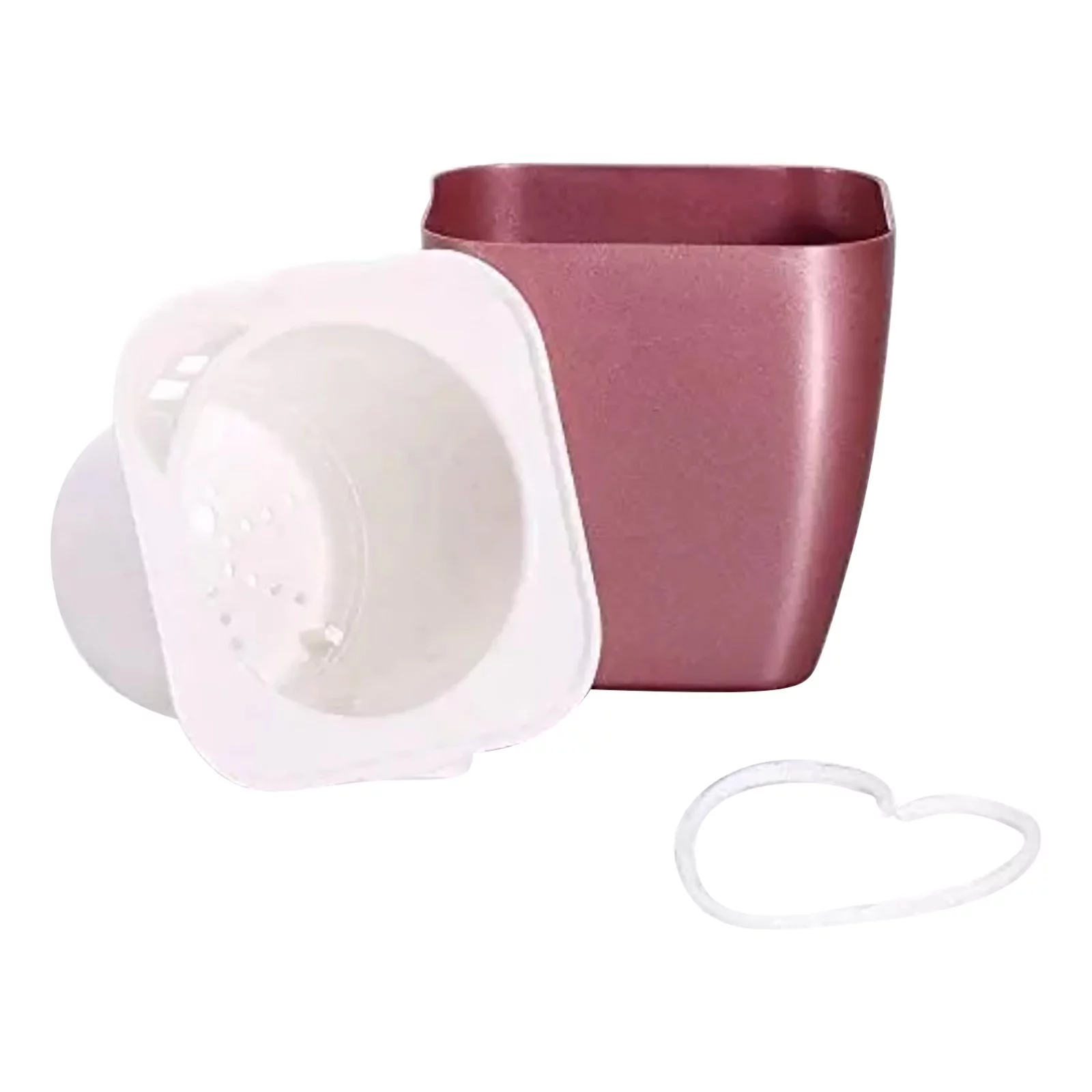 pdqouc Plastic Double Layer Thickened Self Watering Lazy Flowerpot Automatic Watering Flower Pot for Succulents Herb for All Small House Plants Practical Gardening Pots