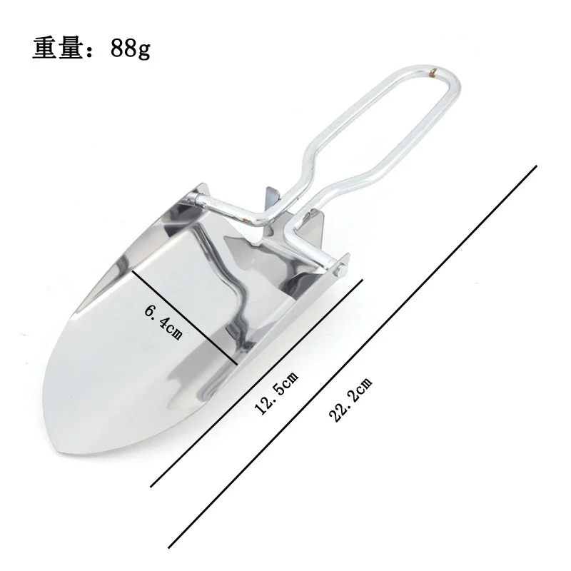 Folding Garden Shovel, Stainless Steel Shovel, Garden Shovel, Ice Shovel, Garden Tools, Dipped Polychloride (Black) Handle Pp Bag