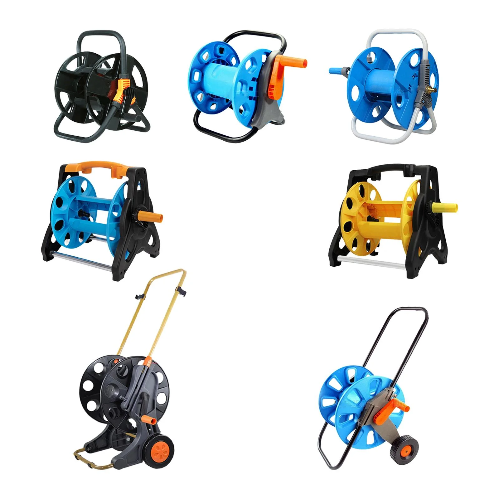 SunniMix Hose Reel Cart Gardening Tool Pipe Storage Rack for Outside Farm Car Washing TKM01 60M