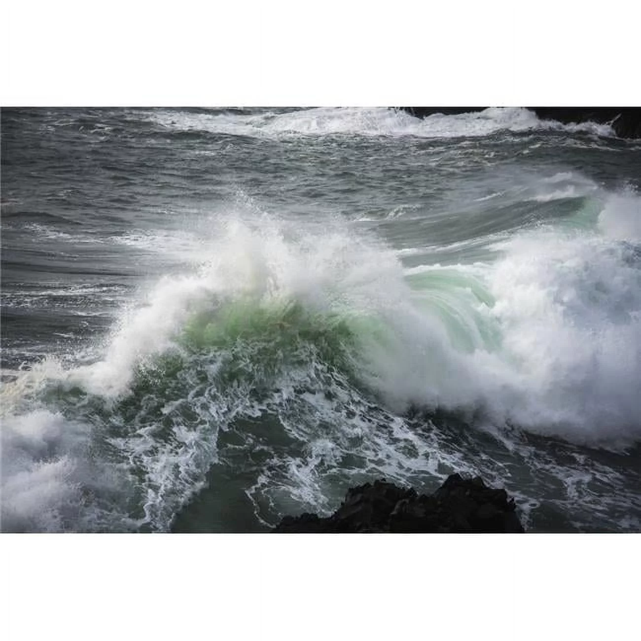A Large Wave Breaks - Manzanita Oregon United States of America Poster Print - 19 x 12 in.