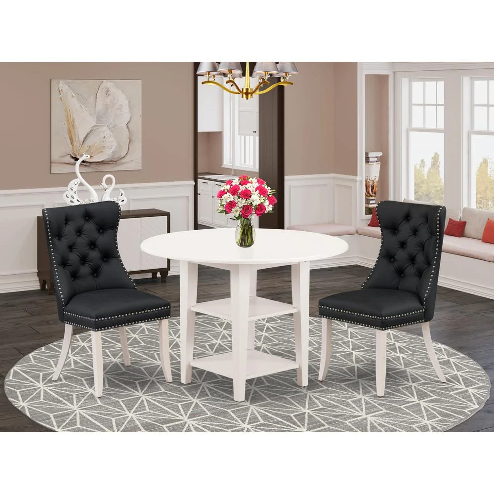 East West Furniture 3-Piece Kitchen Table Set