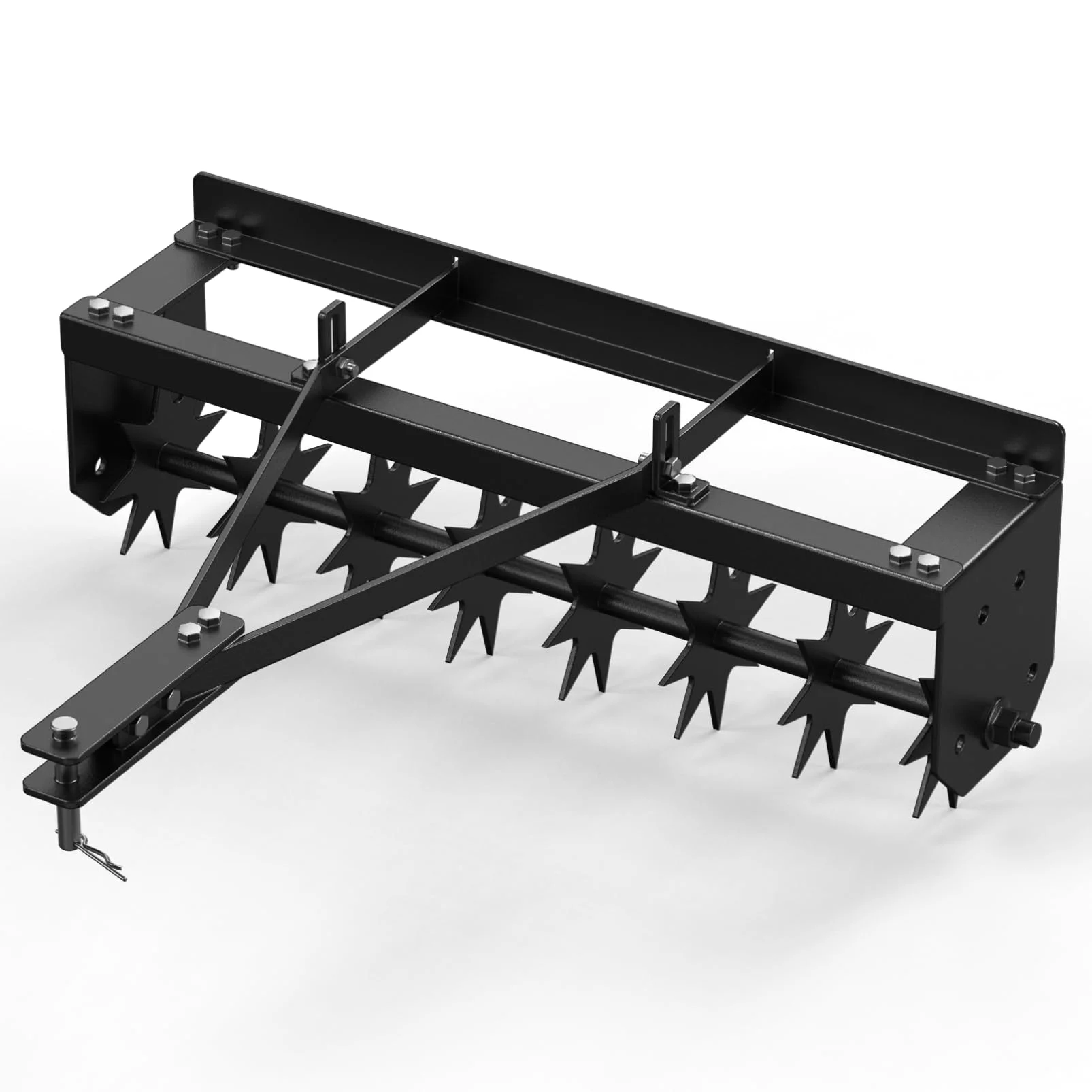 Tropow Tow Behind Spike Aerator, 32 Inch Tow Behind Aerators with Durable Steel Tines Lawn Soil Penetrator with Extra-Wide Tow Bar for Lawn, Farm, Planting