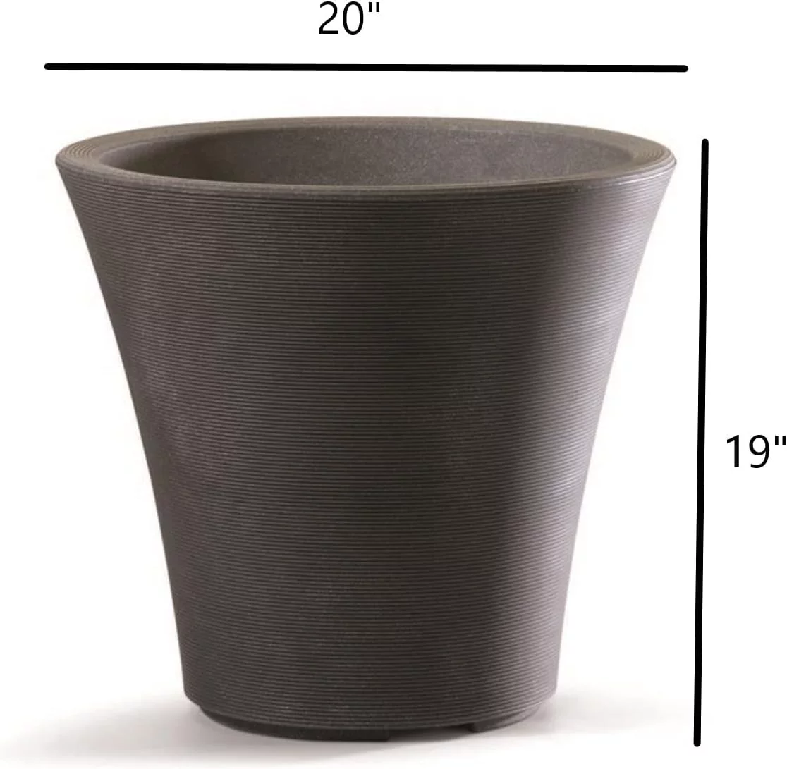 S (#B08320S181 Pamploma Indoor/Outdoor Plastic Planter, Cappuccino, 20
