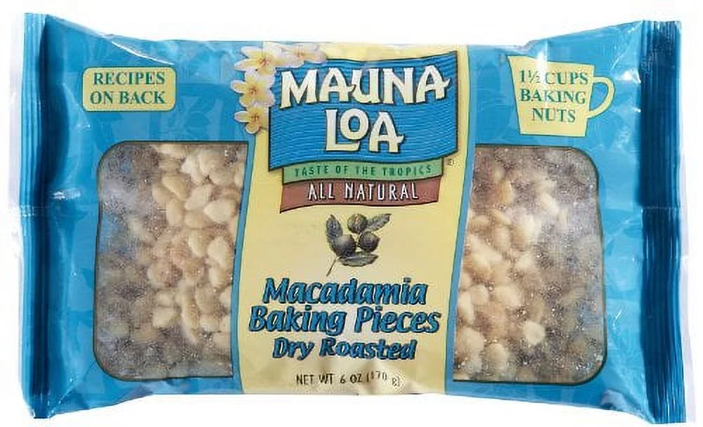 Roasted Unsalted Macadamia Nut Baking Pieces - 6 Oz