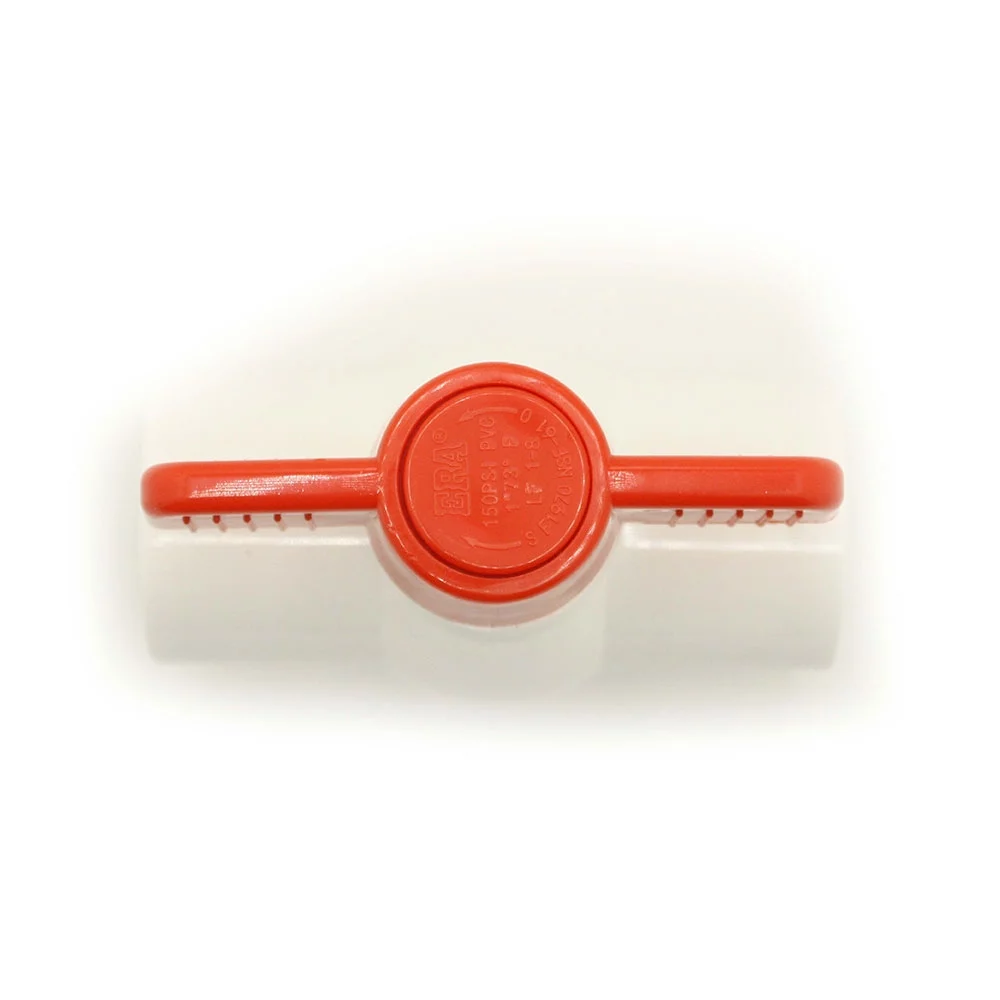 Thrifco 6415422 1 Inch Threaded PVC Ball Valve - Red Handle (Economy)
