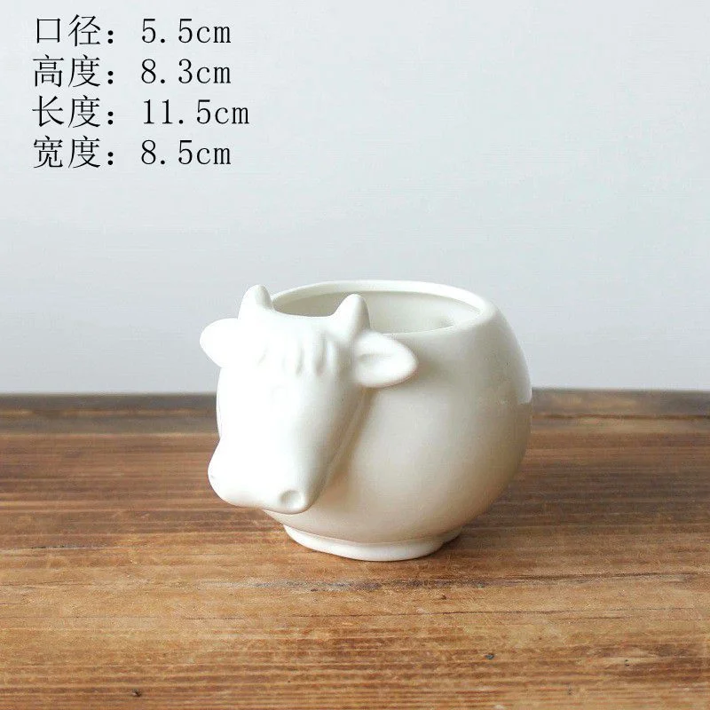 Medium-Temperature Ceramic Turtle Succulent Planter - Porcelain Succulent Plant Pot - Animal Planter Desktop Potted Plant