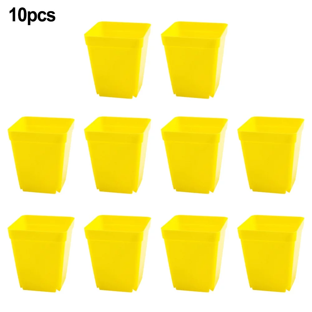 10 Pcs Succulent Small Square Flower Pot Plastic Frosted Square Pot Garden Tools