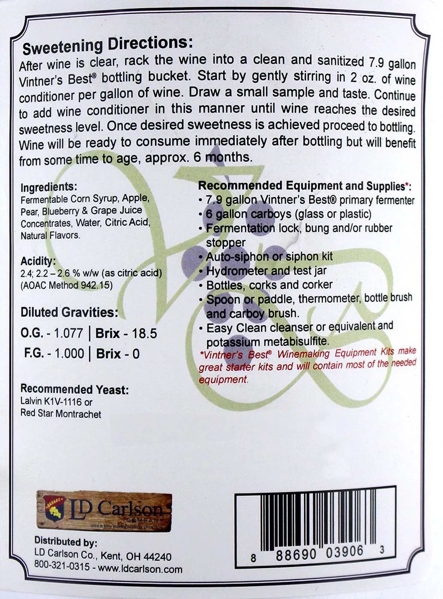 Fruit Wine Base-Blueberry,128 oz.