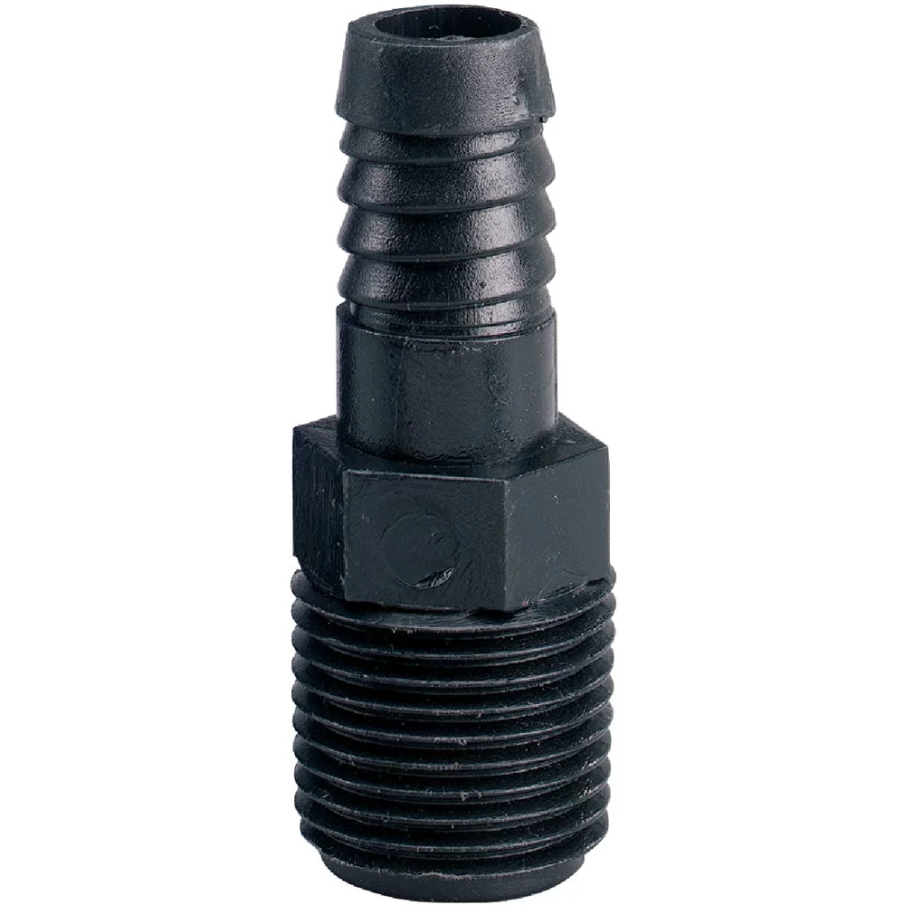 10PACK Orbit 3/4 In. MNPT x 1/2 In. Barbed Plastic Riser Flex Fitting Straight Adapter