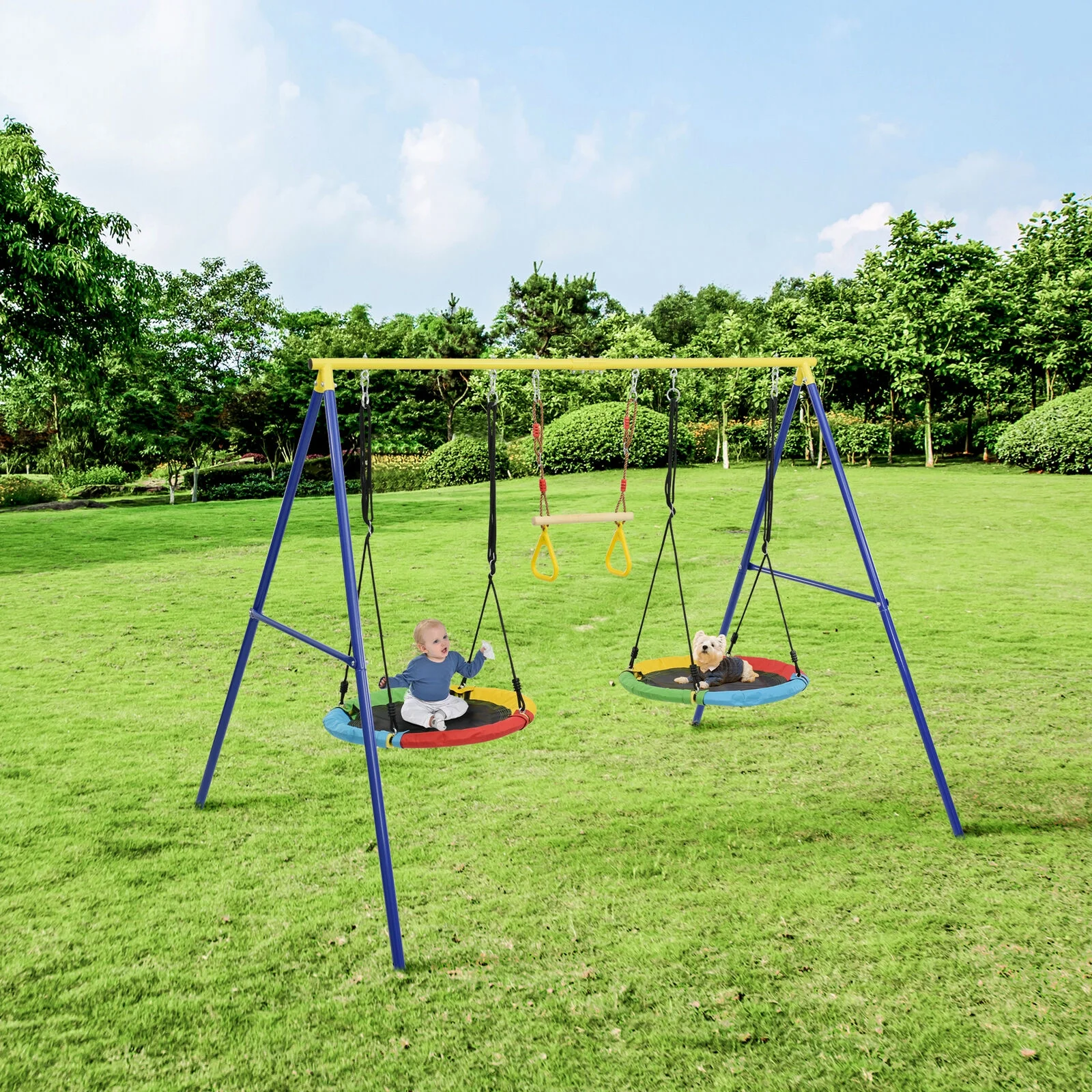 Outdoor Toddler Saucer Swing Set for Backyard,Playground Tree Swing Set s with