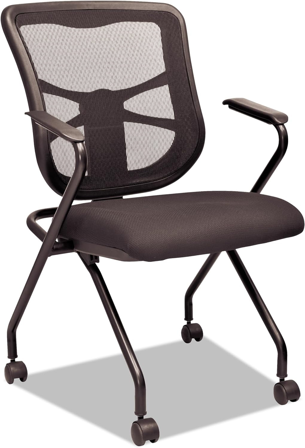 ALEEL4914 Elusion Nesting Mesh Chair with Padded Arms - Black (2/Carton)