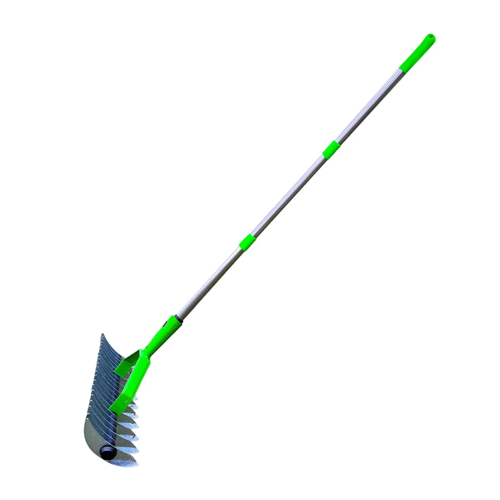 Colaxi Lawn Thatching Rake Steel Dethatching Rake Ergonomic Weeding Rake Heavy Duty Lawn Hay Rake Dethatcher Rake for Cleaning Grass 1.7 Meter