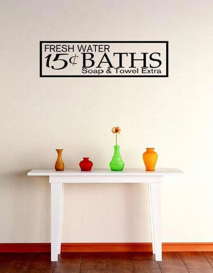 Custom Designs Fresh Water 15 Cent Baths Soap & Towel Extra Image Quote Bathroom 10 X20