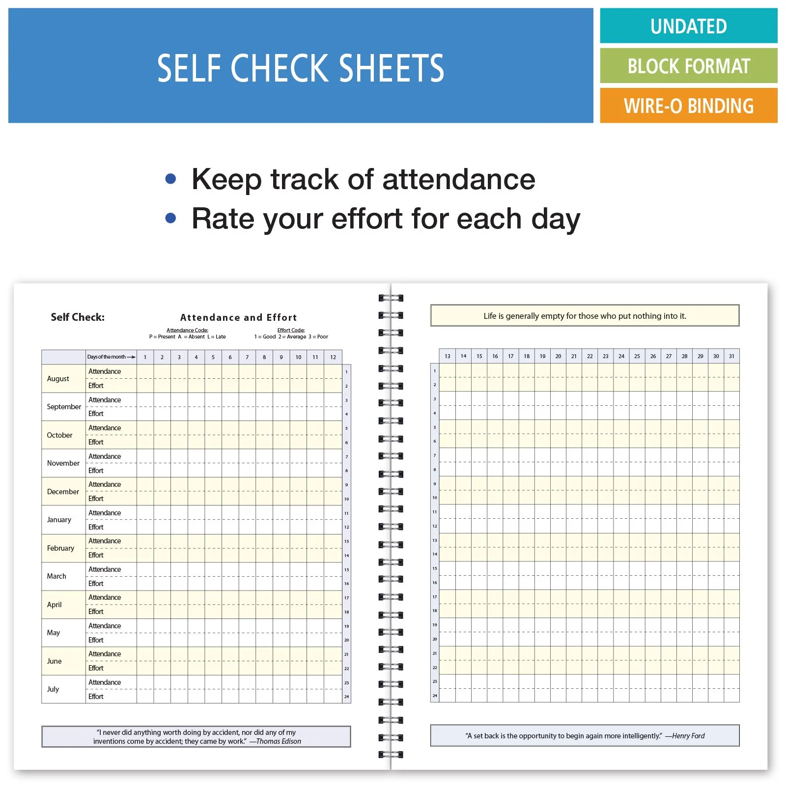Undated Student Assignment Homework Planner by Elan Publishing Company (S40) - UQ-78P7-G9OV