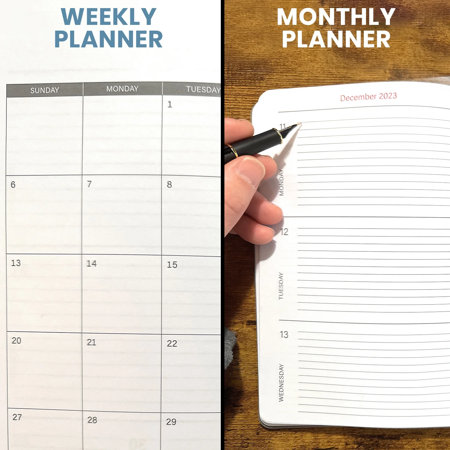 STECCO - Daily Planner 2023-2024 Weekly and Monthly Planner (Gray), Weekly Planner, Monthly Planner, Daily Planner, Hourly