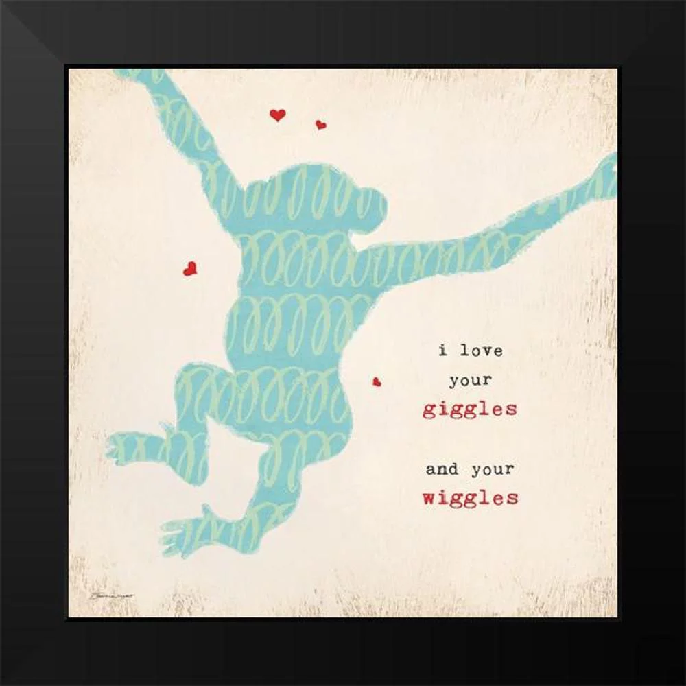 Marrott, Stephanie 12x12 Black Modern Framed Museum Art Print Titled - Love Your Wiggles