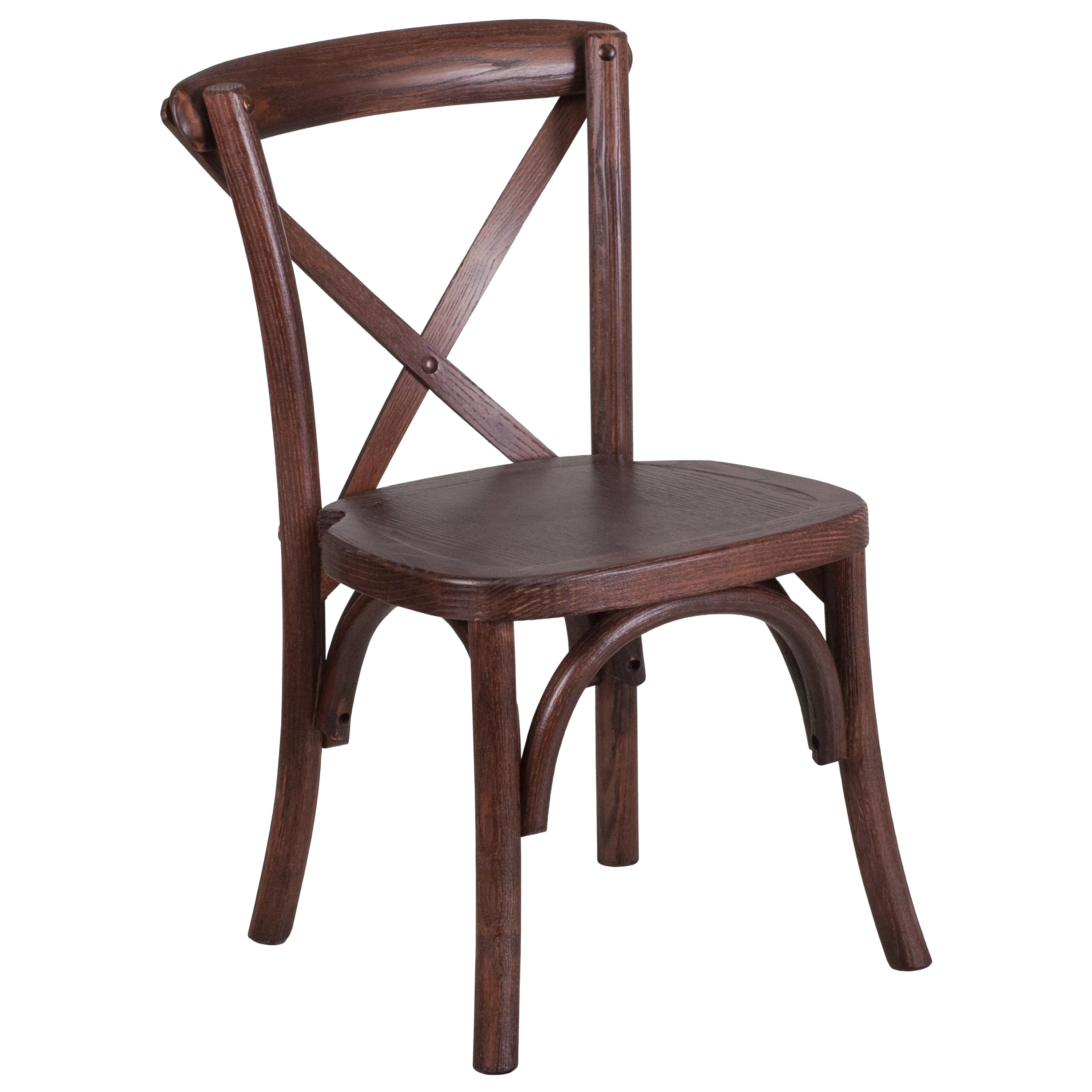 Emma + Oliver Stackable Kids Mahogany Wood Cross Back Chair