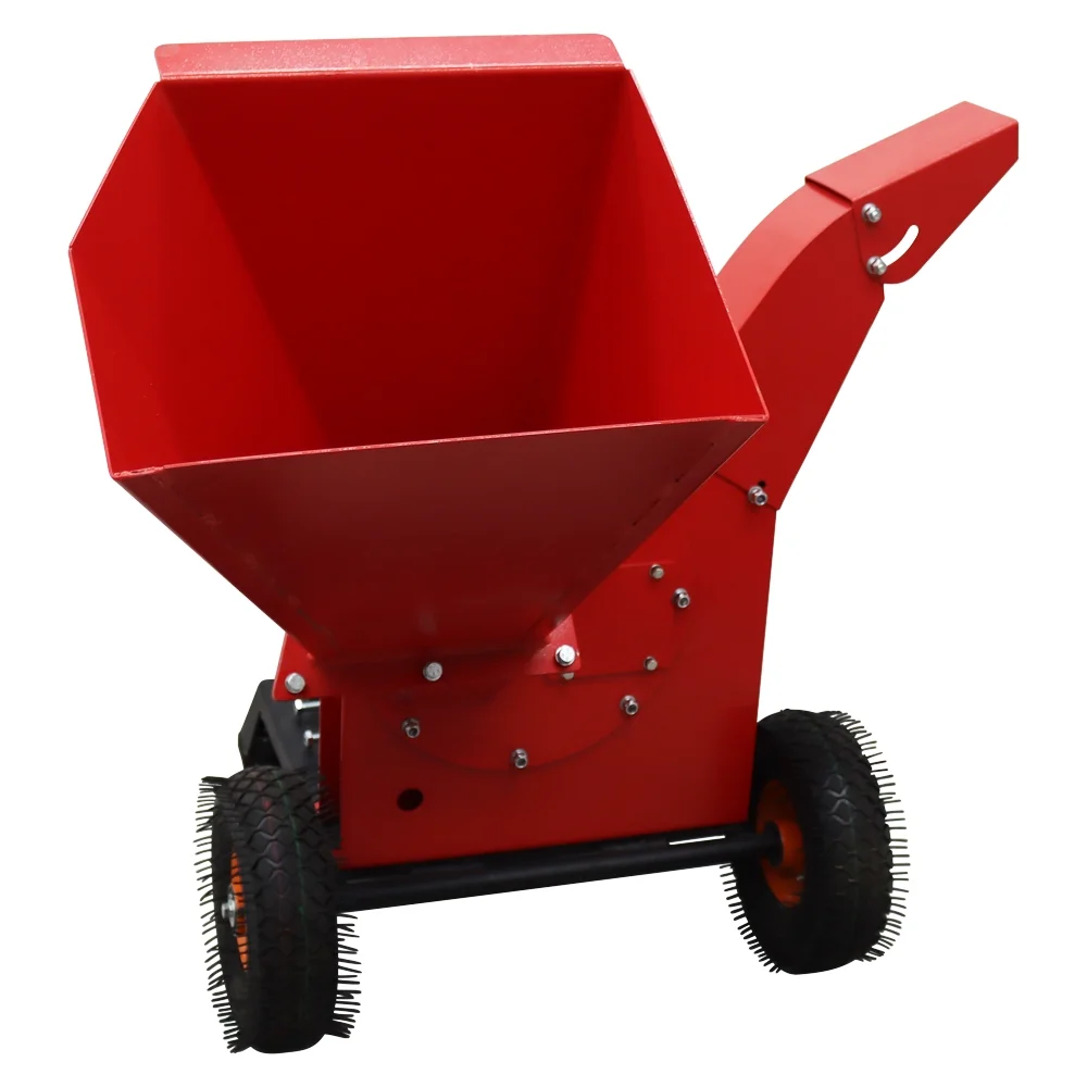 Techtongda 220V Hand Pushed Wood Crusher Branch Crusher Twig Shredder Straw Landscaping Shredder