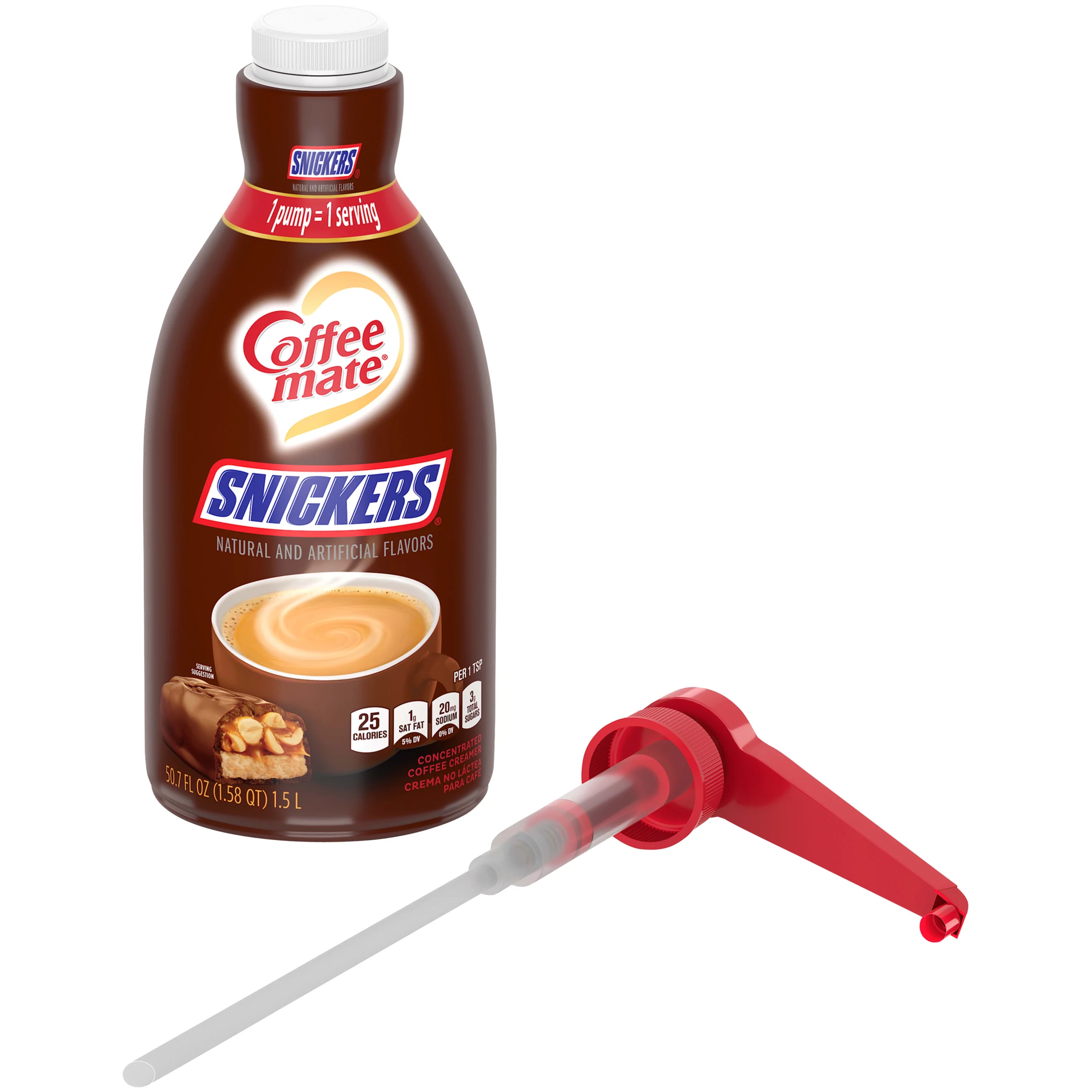 Coffee mate Snickers Non-Dairy Creamer, 50.7 fl oz, 2 Count Bottles