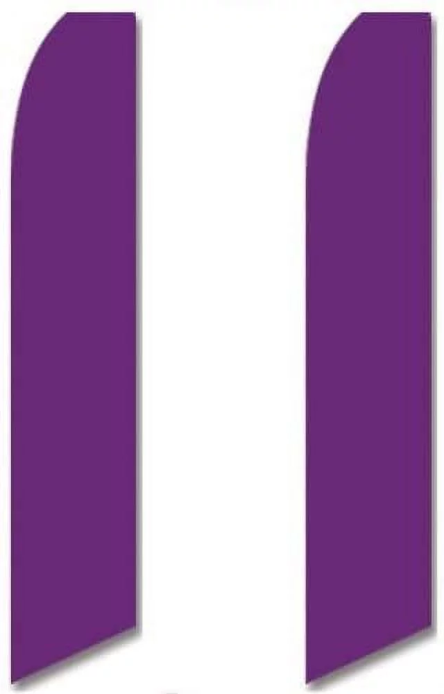 2 Two Pack Tall Swooper Flags Dark Purple Plum Solid Plain Color