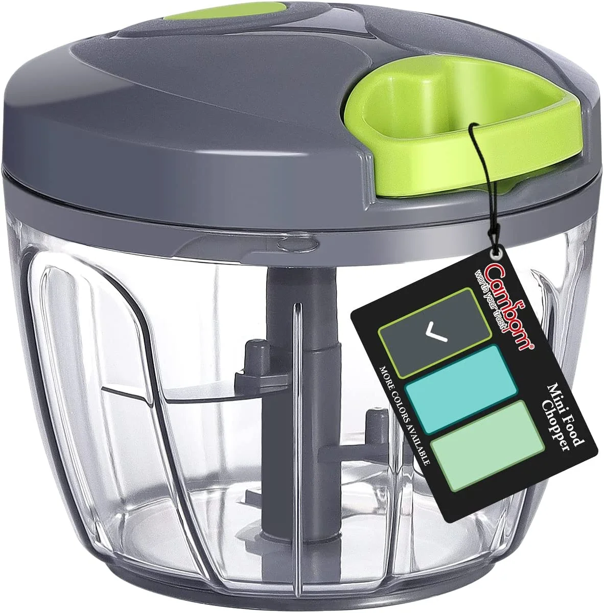 Food Chopper Vegetable Cutter, Cambom Chopper Hand String Vegetable Chopper Onions Cutter for Vegetable Fruits Nuts BPA Free Food Safe Material 650ML（Gray）