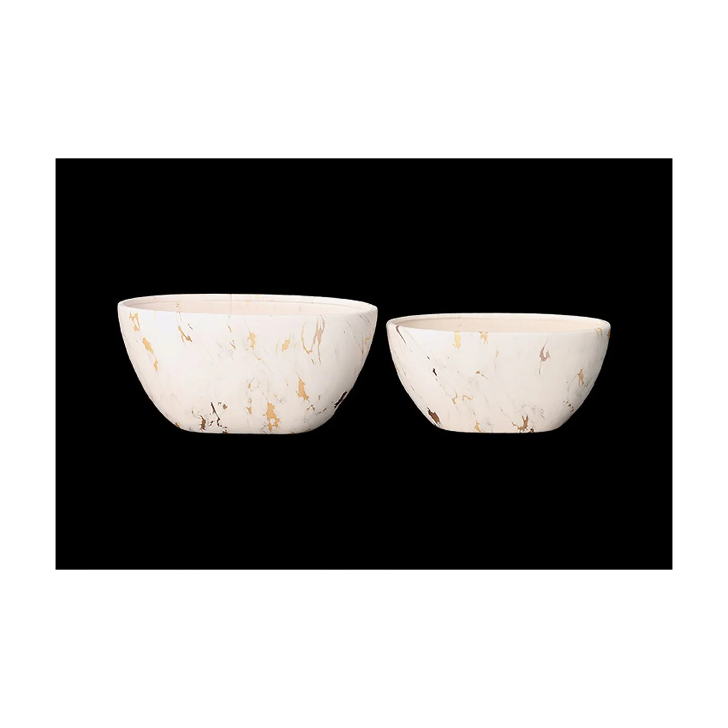 Urban Trends Ceramic Low Pot Oval