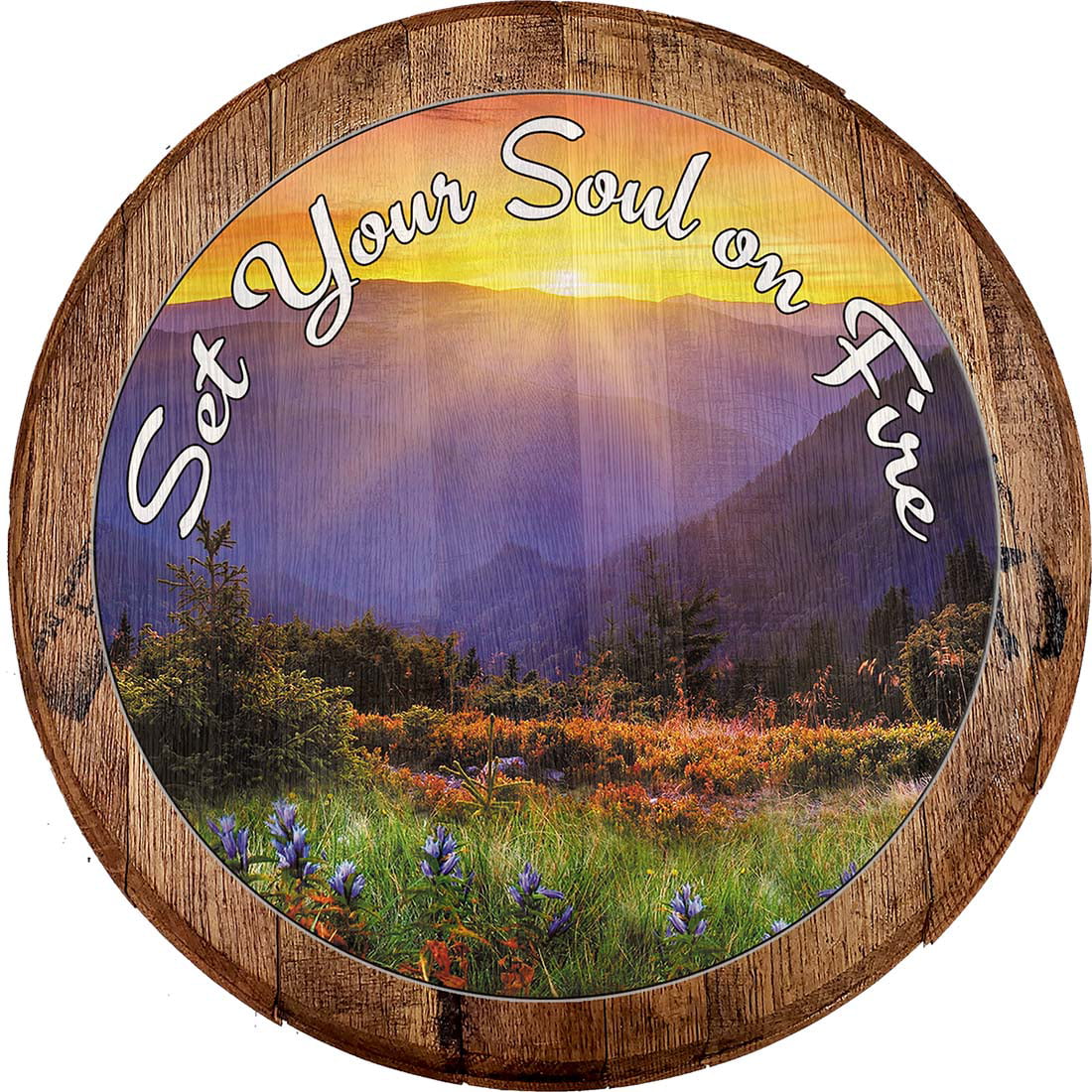 Bar Sign Sun Rise Set Soul on Fire Mountain Valley Bar Wall Decor Wall Art gifts for Women Men