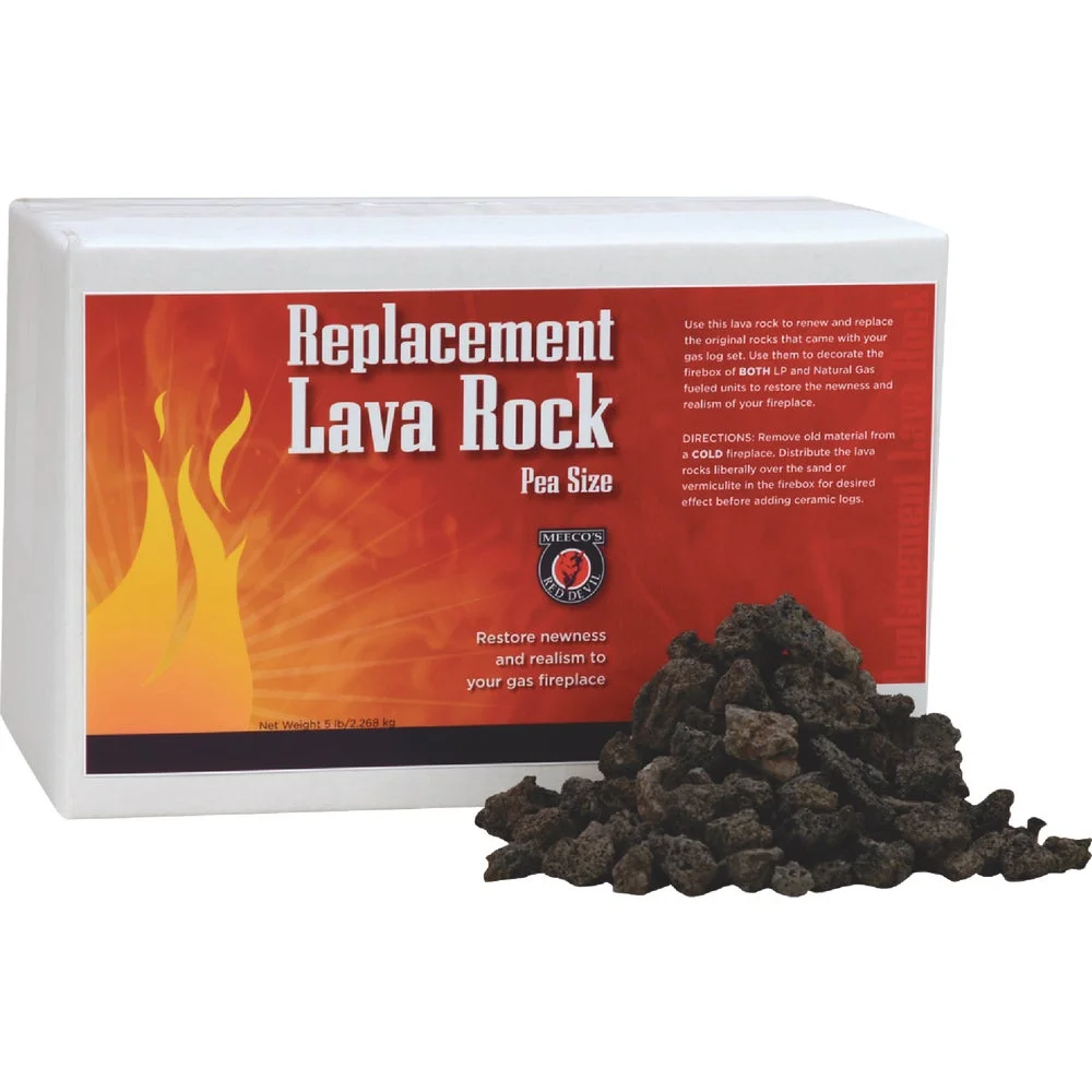 1PACK Meeco's Red Devil Black & Reddish-Brown Lava Rock