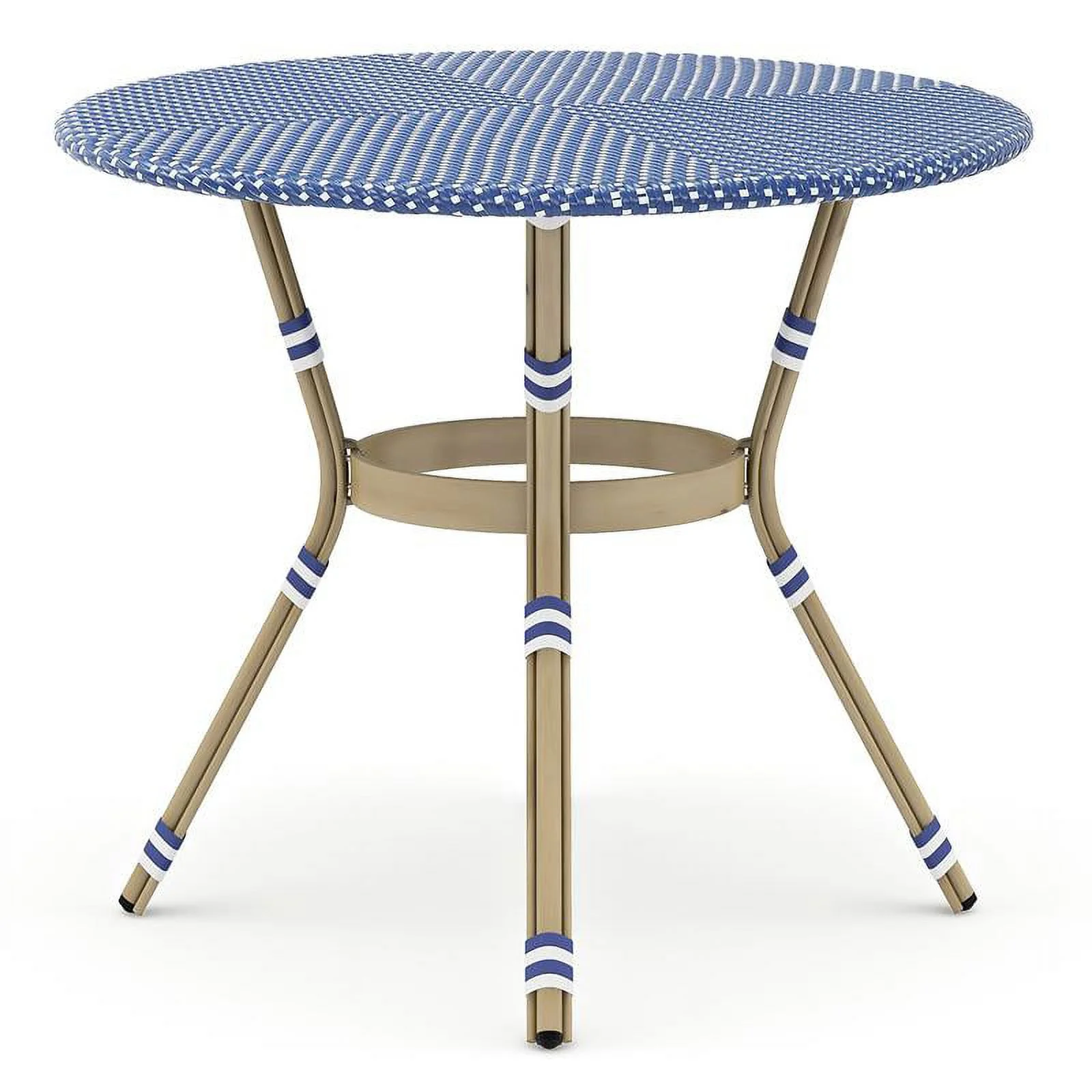 Furniture of America Reo Aluminum 5-Piece Patio Counter Dining Set in Blue