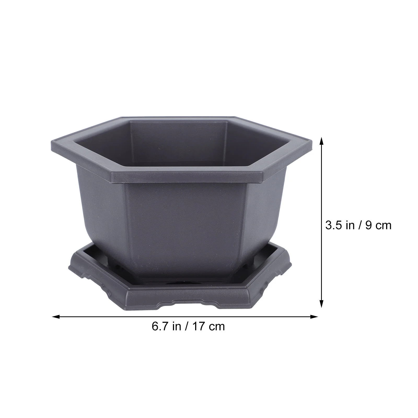 Gongxipen 1 Set of Plastic Flowerpot Balcony Planting Container Simple Plant Pot with Trays