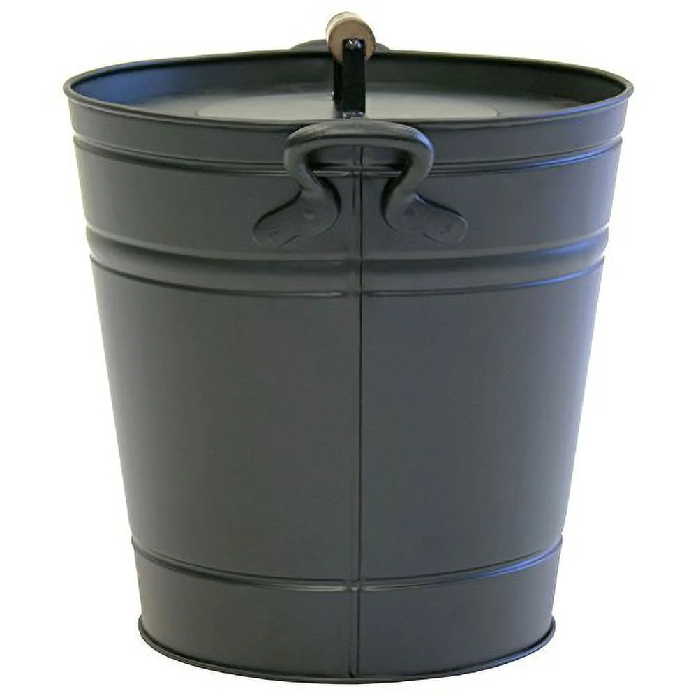 Pilgrim Home and Hearth 19504 Air Insulated Ash Bucket, 14.75″D x 12.25″W x 13″H, 7 lbs, Black